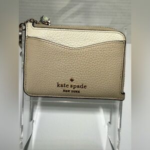 Kate Spade New York Leila Leather Card Holder Wristlet Rose Smoke